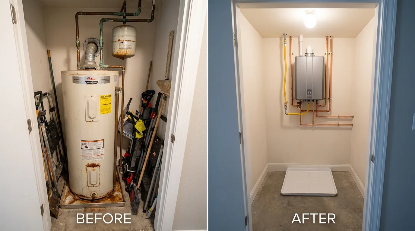 Tank water heater versus wall-mounted tankless unit comparison for Riverdale, NJ homeowners